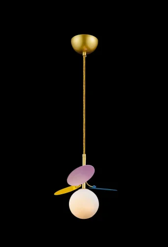 Светильник подвесной Matisse 10008/1P mult LOFT IT белый разноцветный 1 лампа, основание золотое в стиле современный шар фото 2